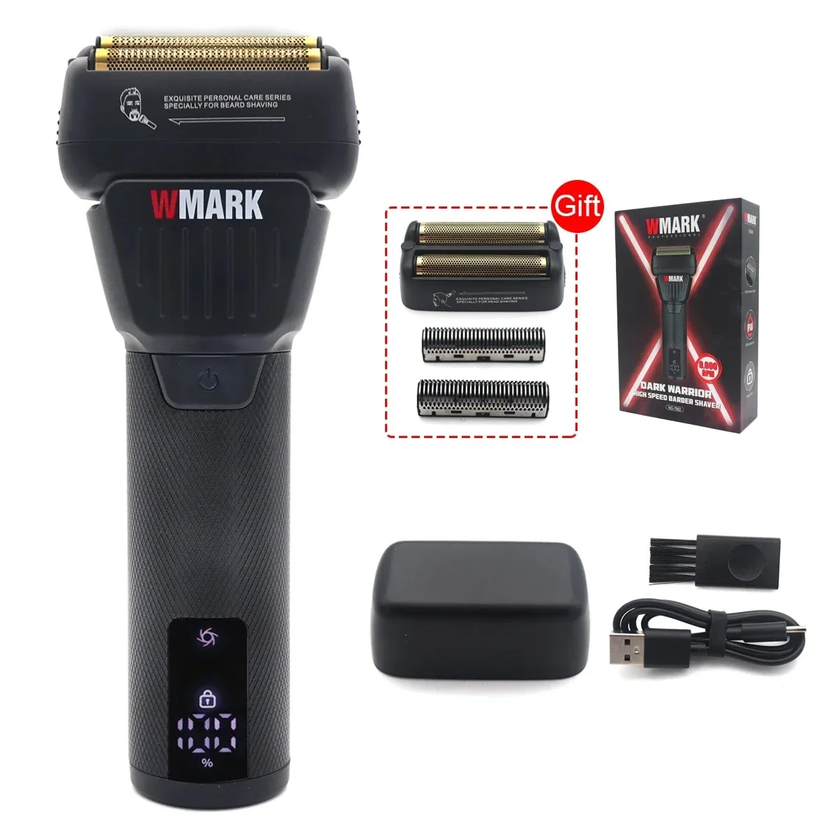 WMARK 電気シェーバー 9000RPM メンズ プロ仕様 LEDディスプレイ