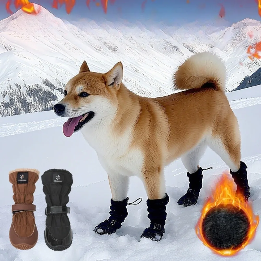 

Winter Warm Shoes for Dogs Soft and Comfortable Rubber Sole Anti-slip Dogs Shoes Waterproof Dog Boots Dog Accessories