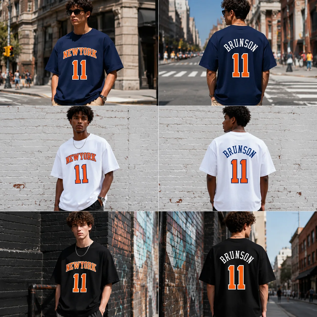 New York Jalen Brunson No. 11 T-shirt Men Women Summer Cotton Clothing Oversize Fashion Round Neck Short Sleeved Tee Streetwear