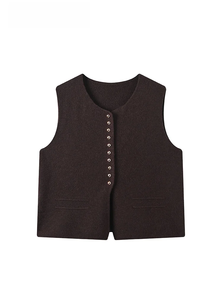 

plus Size Knitted Sweater Vest Women Casual Loose Top Faionable for Plump Sister Autumn Winter Polyester Fiber Open Cardigan
