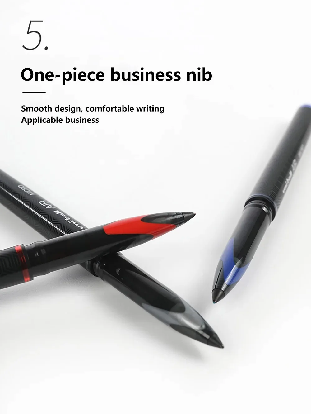 3/6 Stück Uni Ball Gelstift Air Straight Liquid Signature Pen Schwarz 0,5 0,7 mm Freie Tintenkontrolle Schreibbedarf Schulbedarf UBA-188 – Detail 6