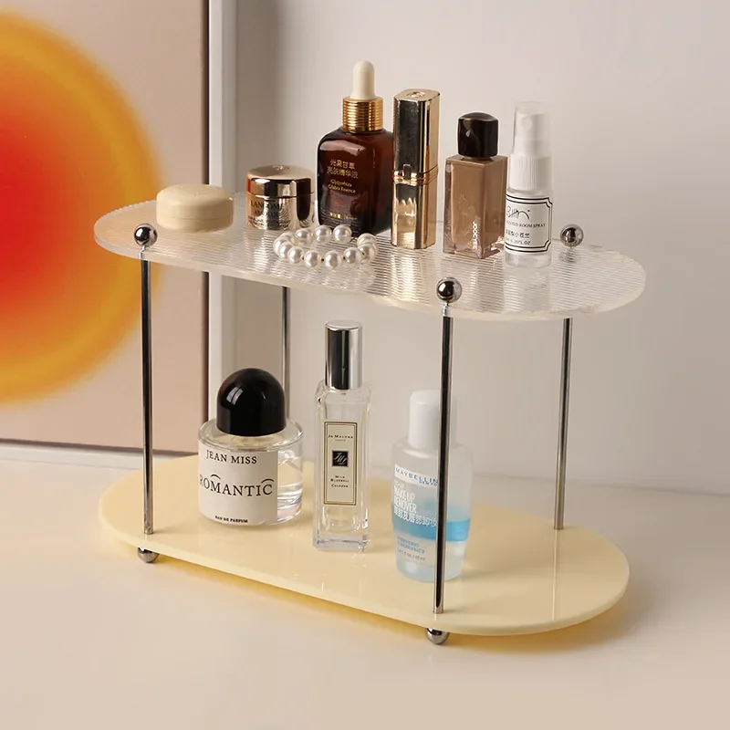 Acrylic Desktop Storage Rack Home Water Cup Perfume Bathroom Table Top Cosmetics Storage Jewelry Display Frame Organizer