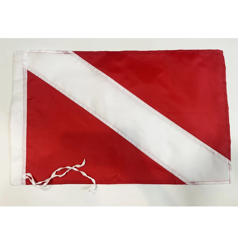 Bandera de buceo de 14x22,5 pulgadas, señal subacuática para buzo, bandera roja blanca de buceo, 35x57cm