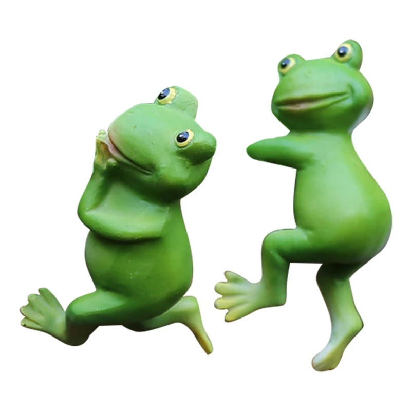 تماثيل ضفدع راتنج ، تمثال حيوان معلق ، نحت متسلق ، تماثيل خارجية ، زينة أصيص زهور ، متين ومتين
