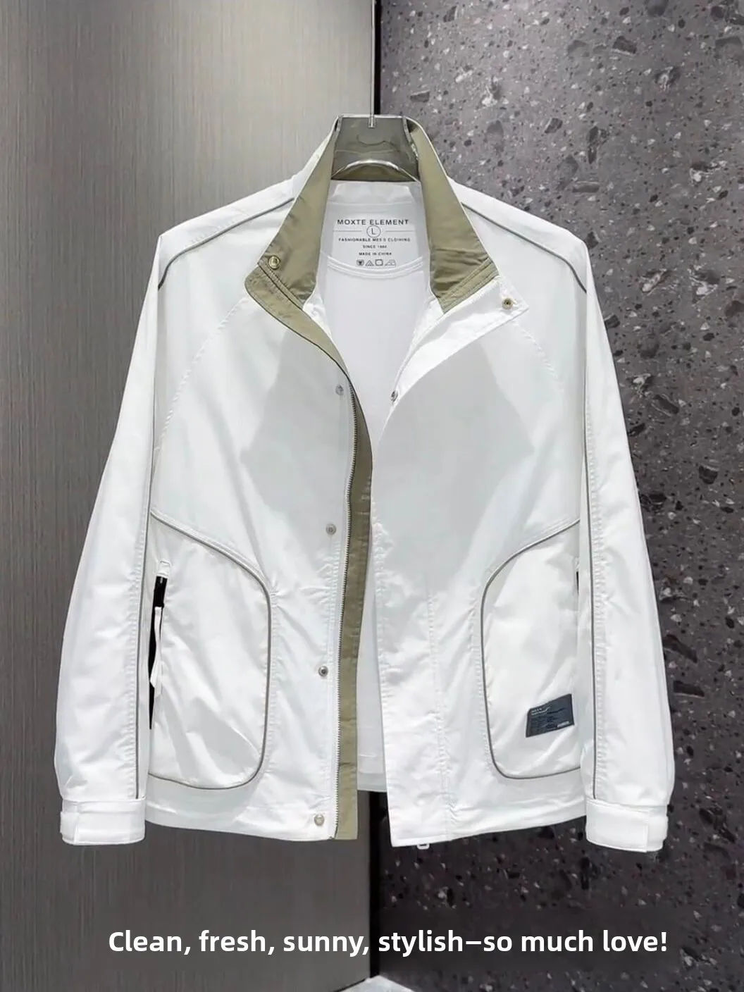 

Мужская классическая повседневная куртка свободного кроя с воротником-стойкой, простая универсальная весенняя верхняя одежда