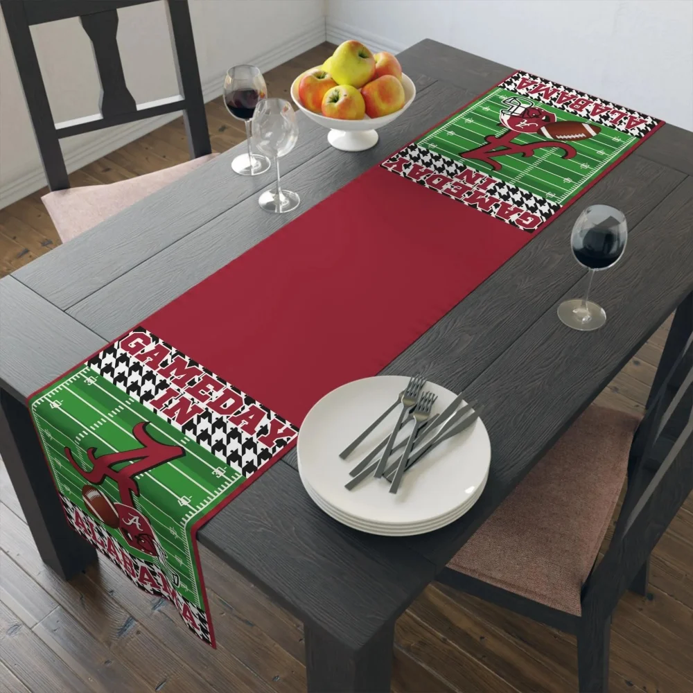 Alabama Football Table Runner for Game Day Decor, Sports Event Table Decor, Tailgate Accessories, Alabama Fan Style