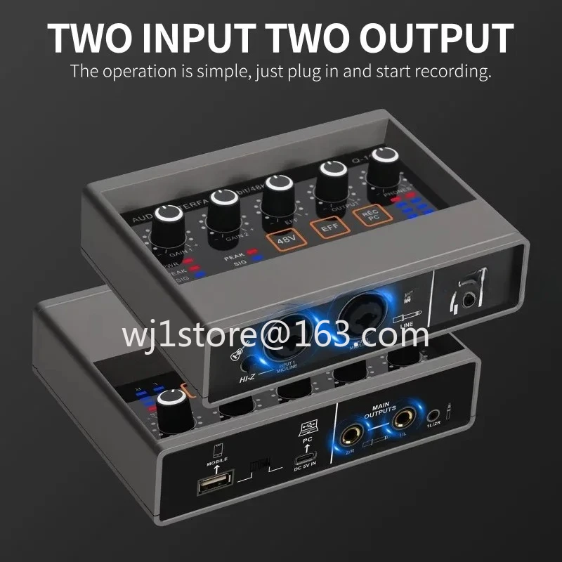 Q-16 professional manufacturer high-quality recording studio sound card USB audio interface wired microphone