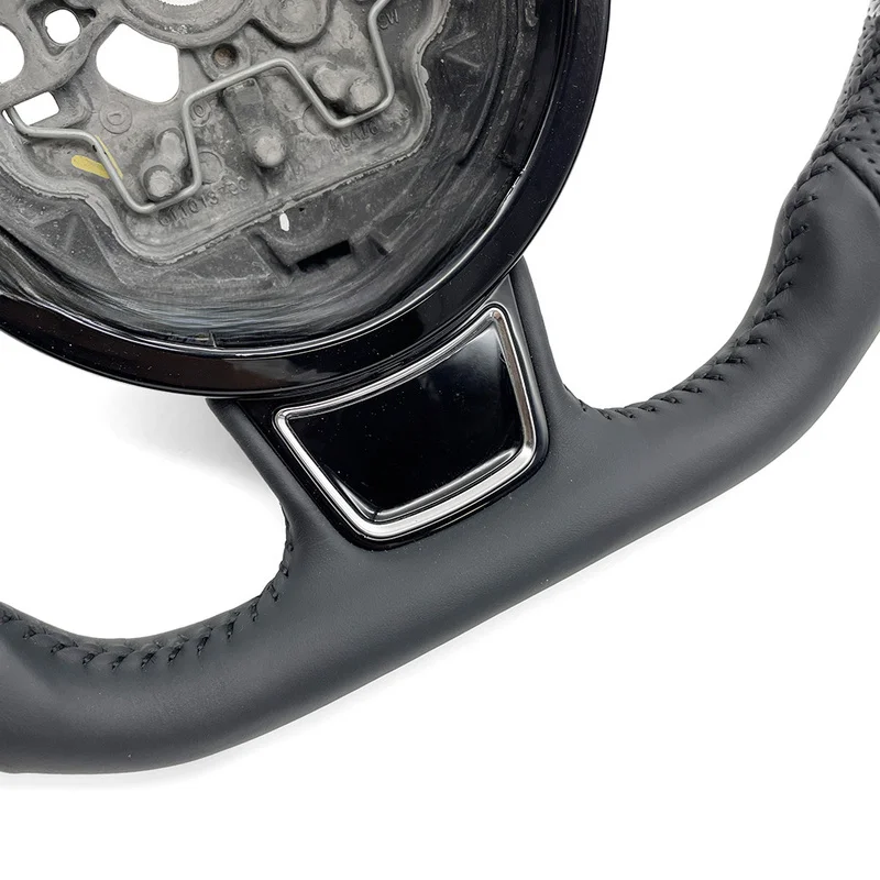 For Audi Steering Wheel Horn Cover A6 C7 S Mark Half Perforated Black Line No Button No Paddle Style Decorative Cover