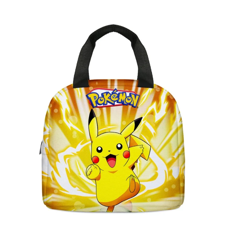 Kawaii Pikachu przenośne pudełko na drugie śniadanie śliczne Pokemon torba do przechowywania o dużej pojemności torebka dla dorosłych dzieci szkolne