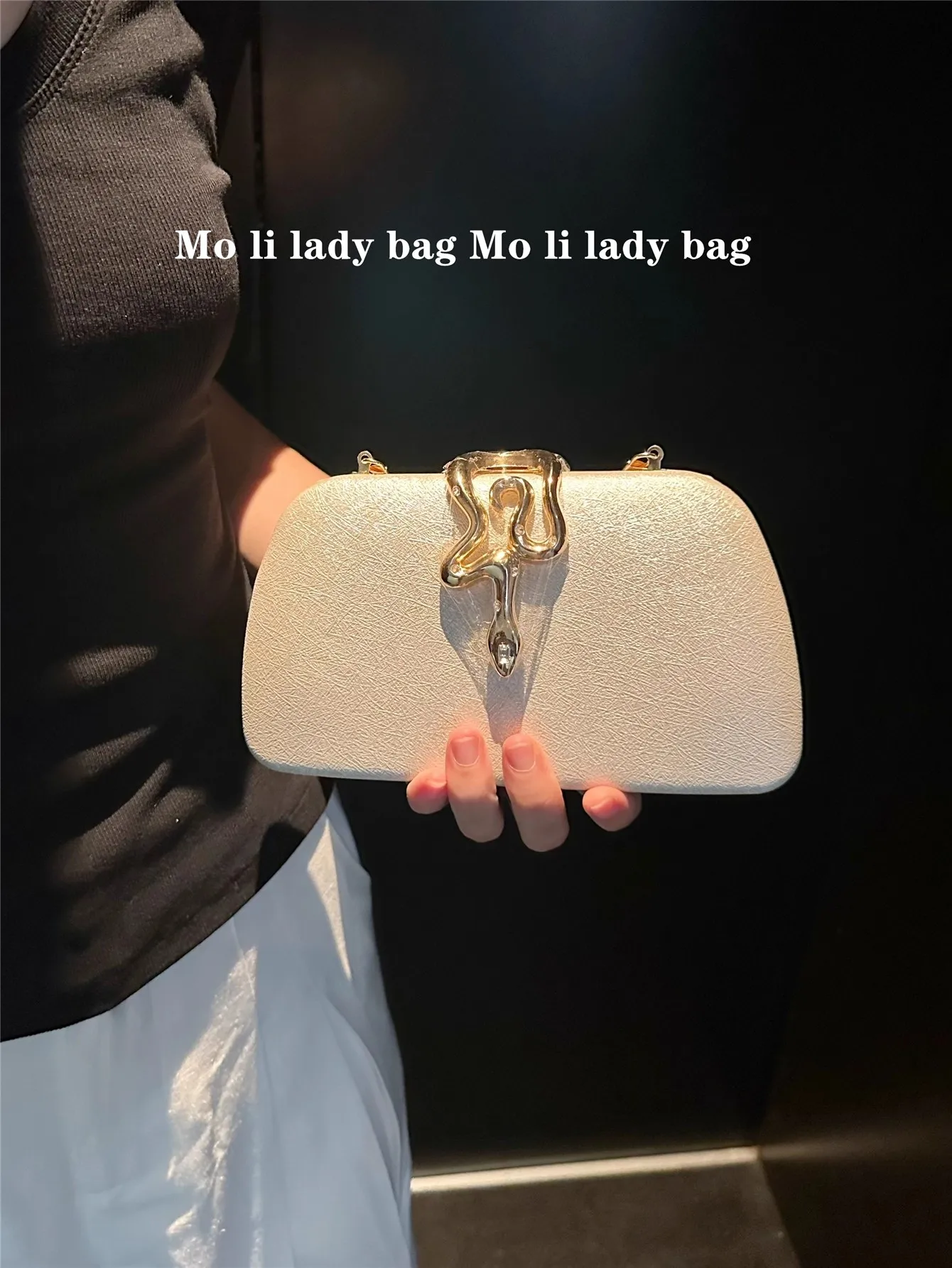 

Fashion Lock Clutch Purse Wedding Party Banquet Bag Women Handbag Glitter Luxury Evening Bag Female Shoulder Crossbody Bag