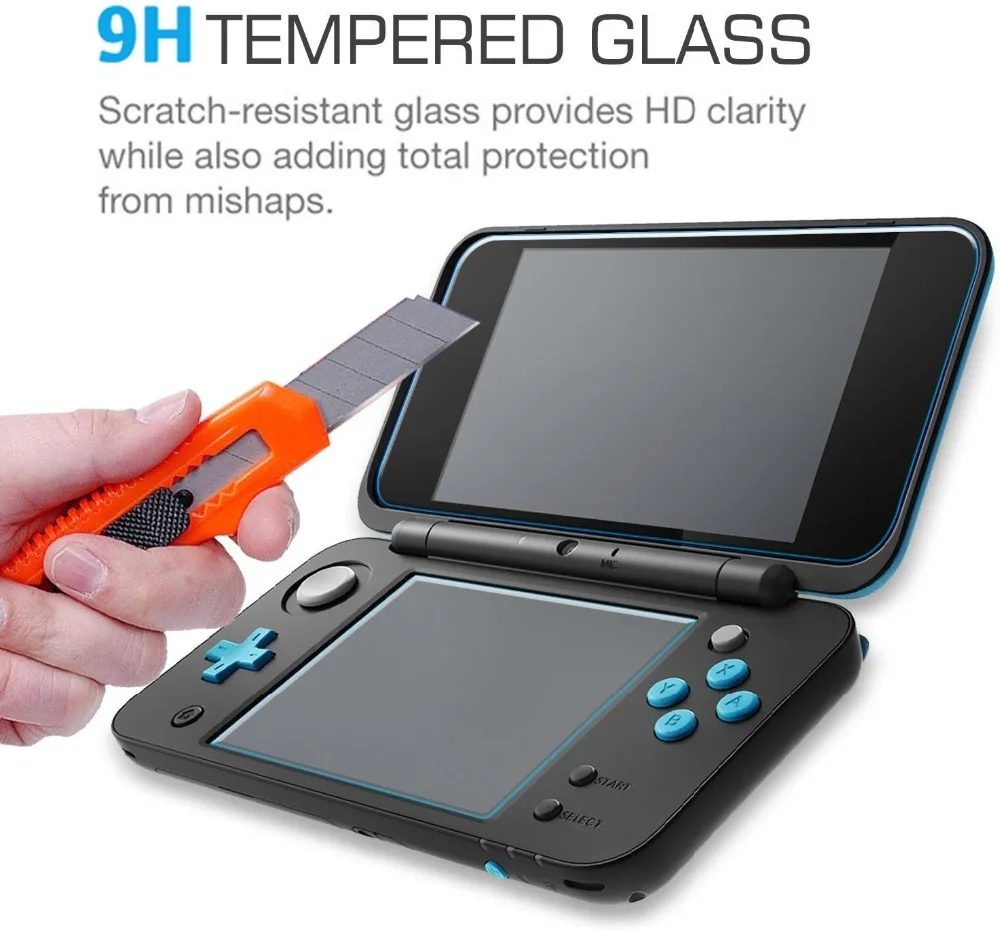 2PCS/Set Tempered Glass for Nintendo New 2DS XL/LL Screen Protector Protective Filter for 2DS XL XL LL (New Version) Accessories