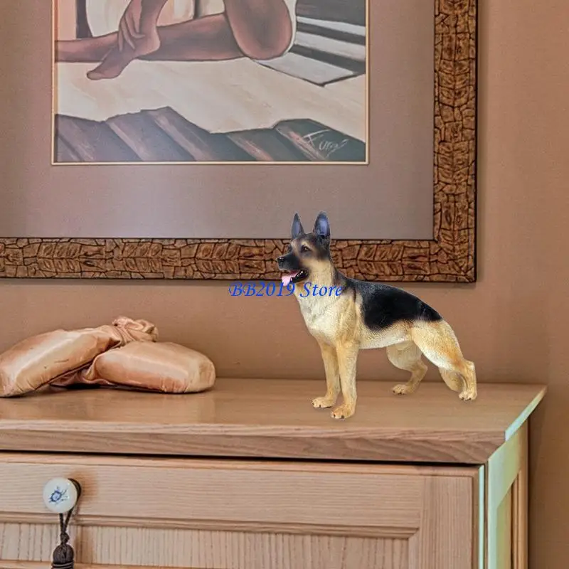 Q0KB Simulation German Shepherd Dog Christmas Figurines Accessories Soldiers Surface Texture Clear