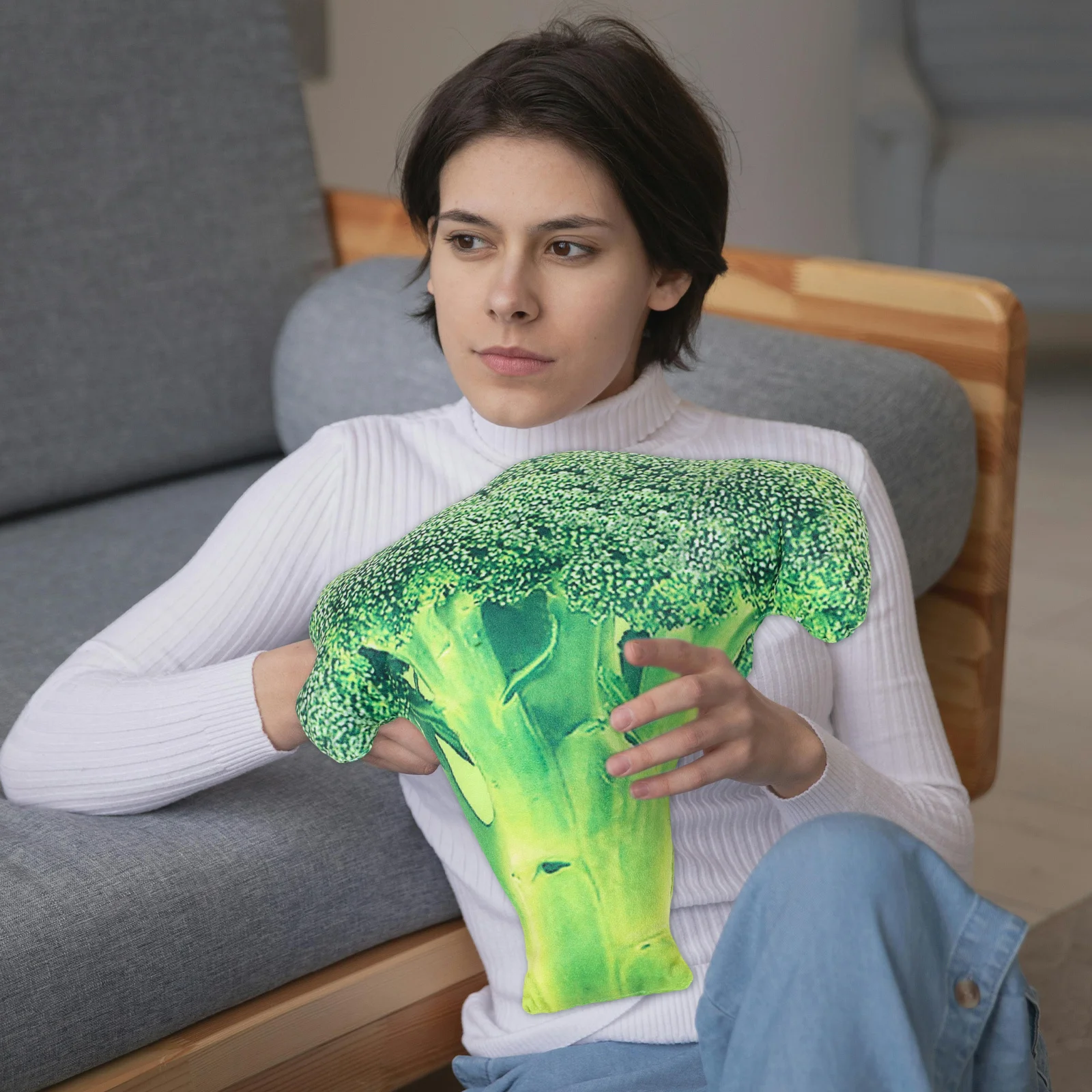 

Realistic Broccoli Vegetable Pillow Soft Creative Cushion for Couch Bed Sofa Decorative Throw Cushion for Kids Home Decor