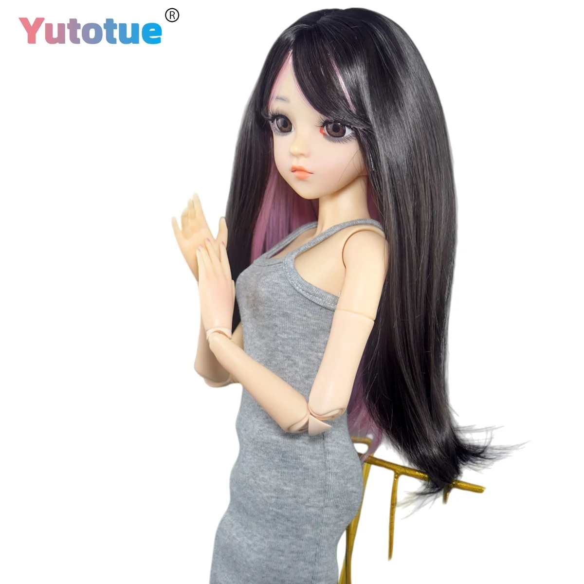 YUTOTUE 60cm Height Girl Doll 1/3 BJD Doll Toy 18 Jointed Body Removable Outfits Wigs Lifelike