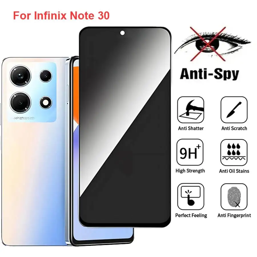 

Note 30 X6833B Anti Spy Privacy Tempered Glass Screen Protector Compatible For Infinix Note30 Phone Film
