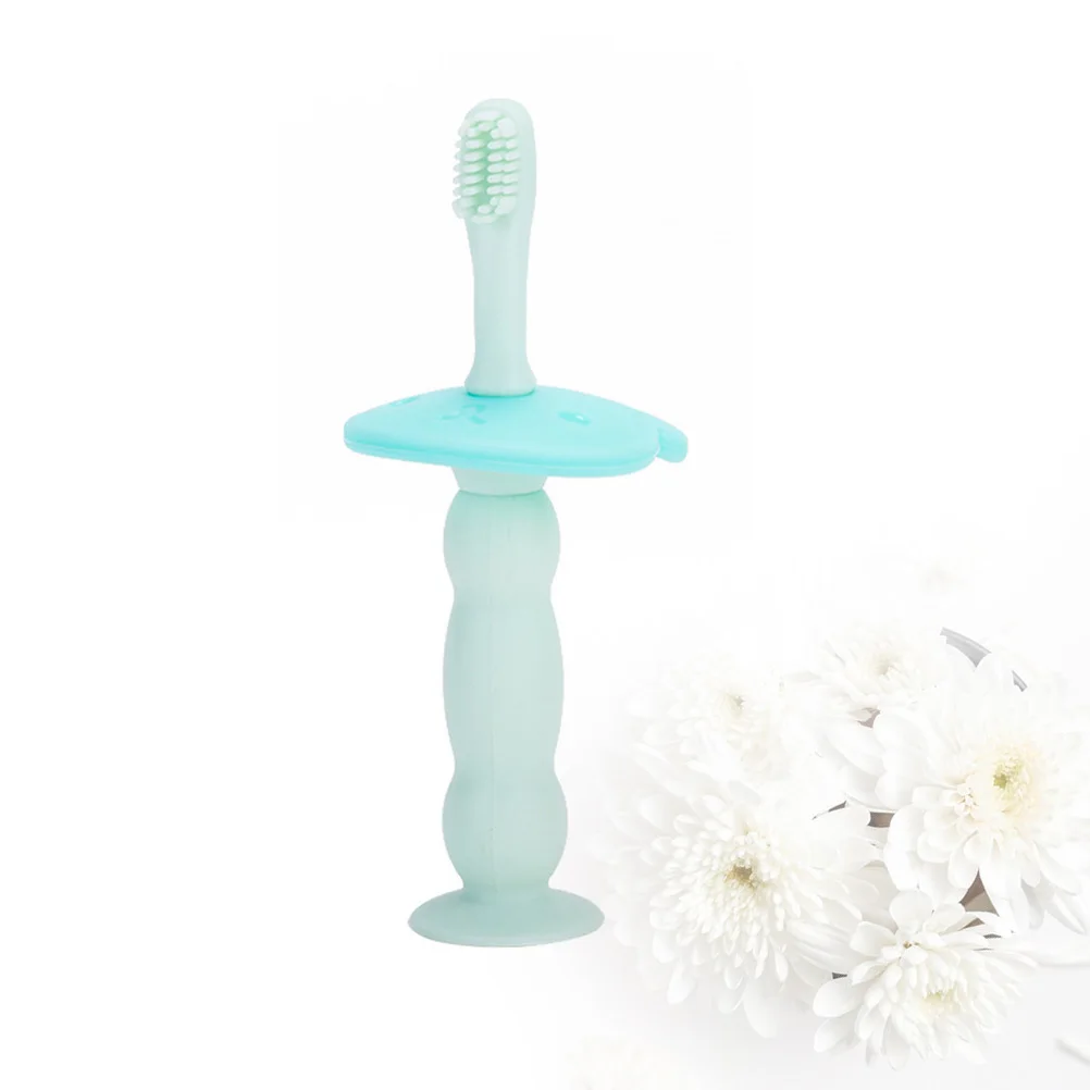 فرشاة أسنان للأطفال من السيليكون الأخضر بشعيرات ناعمة آمنة لتدريب الأطفال الصغار فرشاة أسنان للأطفال الرضع وسادة تسنين لتخفيف اللثة