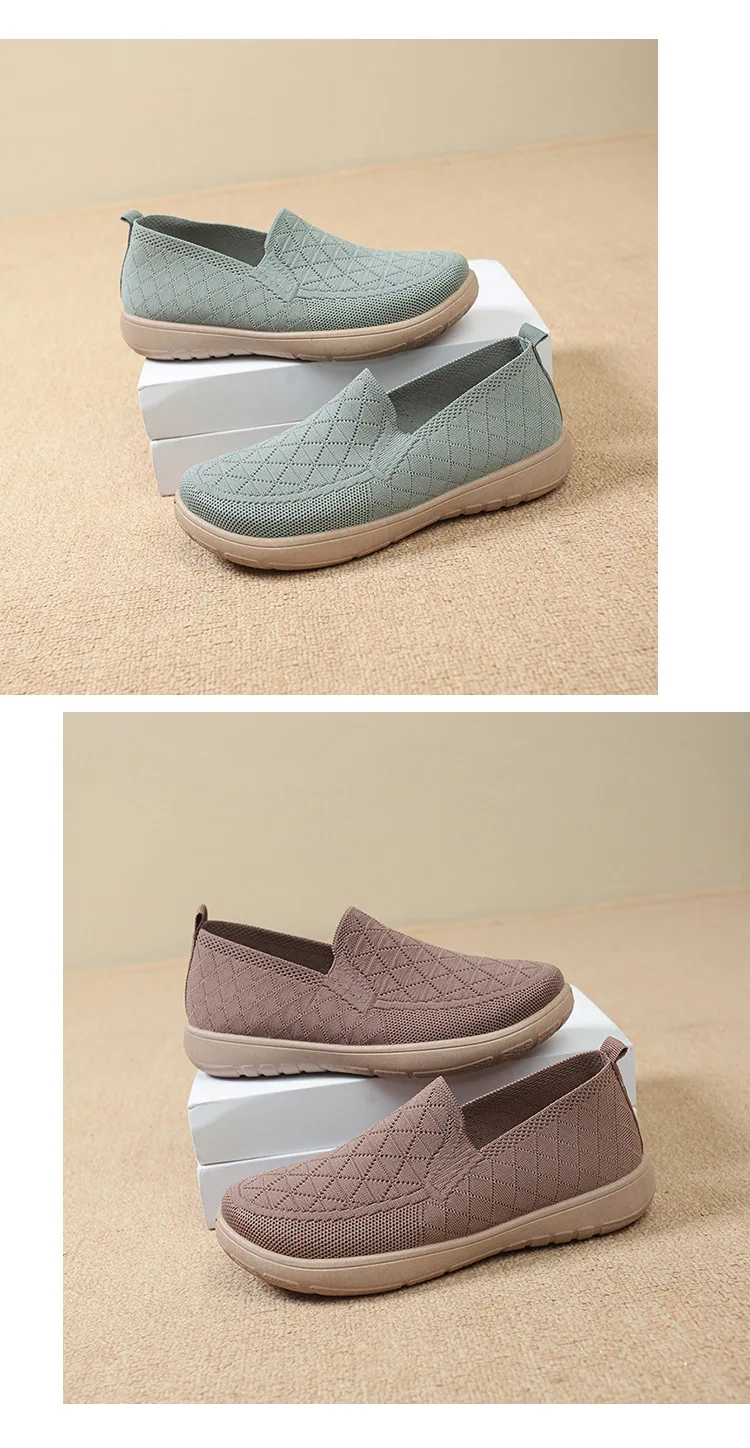 Damen Slip-On Schuhe im Stil von alten Peking-Stoffschuhen, atmungsaktive, gewebte, flache Schuhe, weich, rutschfest, bequem, zum Gehen, für Mütter, lässig, alltagstauglich, leichte Sneaker – Detail 20