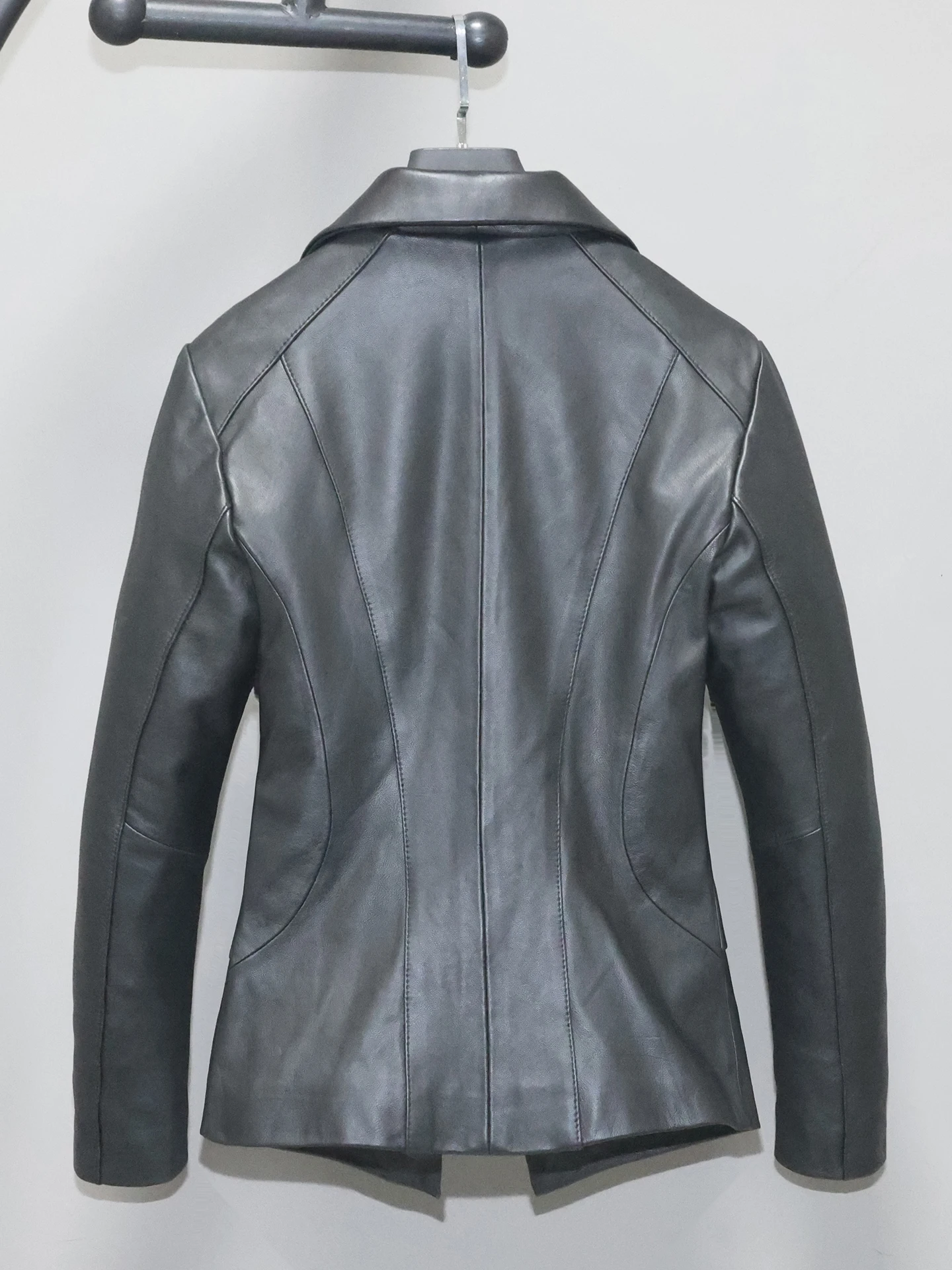 Giacca da Donna in Vera Pelle, Slim Fit, Professionale, Casual, in Pelle di Pecora, per il Pendolarismo