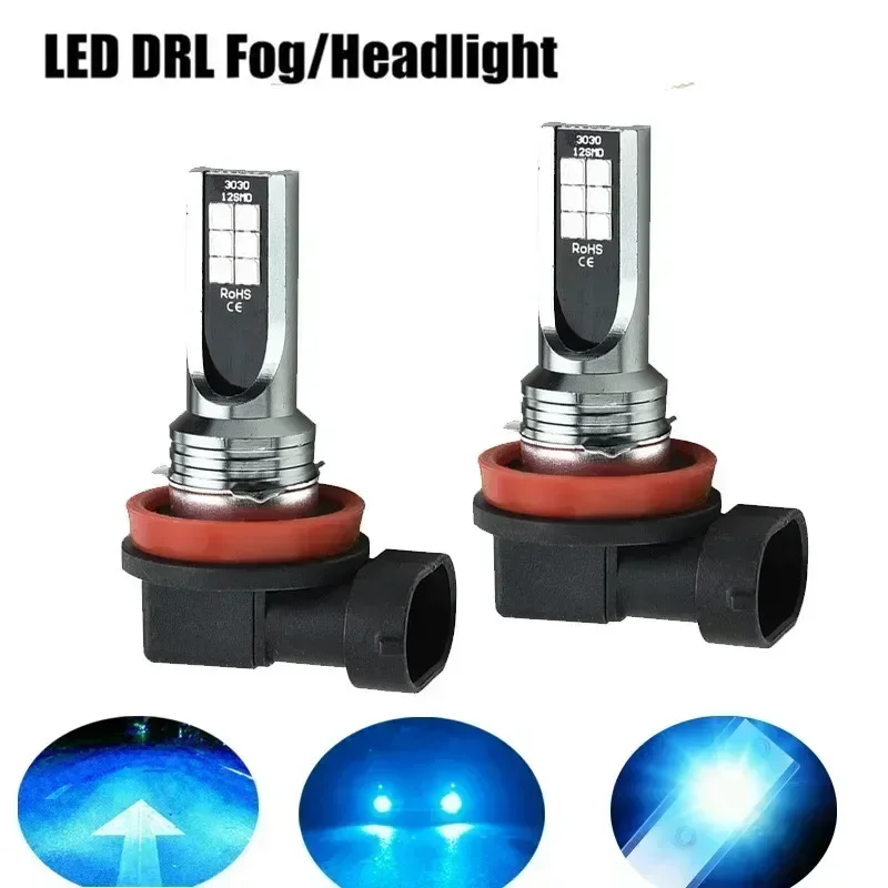 2Pcs H11 LED Headlights 110W Fog Light Bulb 8000K Blue Driving DRL Lamp With Box Waterproof Headlamp Car Accessories Universal