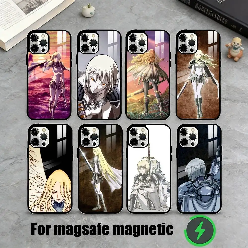 

C-Claymore Anime Character Phone Case For iPhone17,16,15,14,13,12,11 Plus,Pro Magnetic with Magsafe Wireless Charging