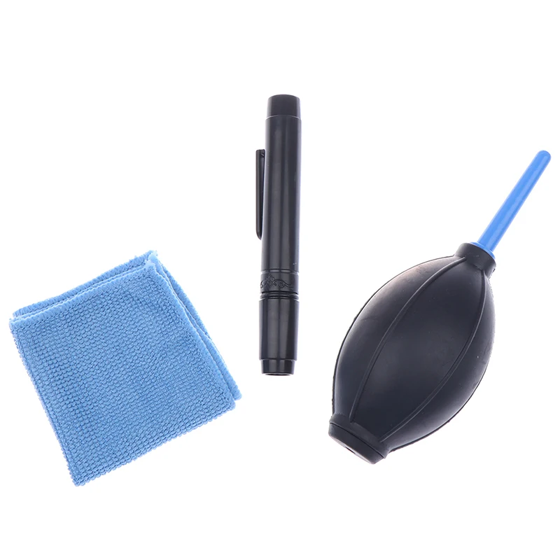 3 in 1 Portable Camera Clean Kit Cleaning Cloth Camera Cleaner Pen Air Blaster Blower Accessories Set for Camera Keyboard Phones