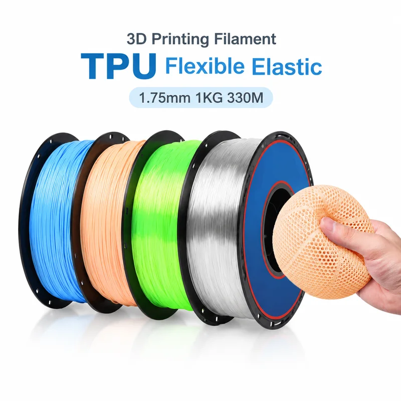 Lanbo TPU 3D Printing Filament 1.75mm 1KG 330M Flexible Elastic Soft Material Good Toughness For FDM Flexible Printing Projects