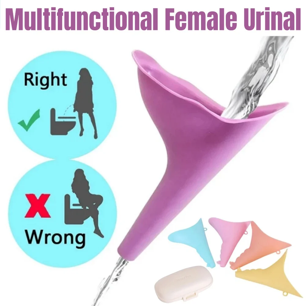 Stand Up Urination Device Outdoor Camping Tent Female Urinal Travel Women Urinal Portable Hiking Soft Silicone