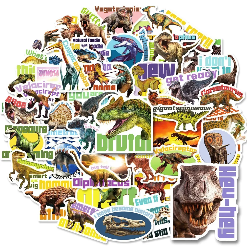 10/30/50PCS Realistic Dinosaur Cartoon Gift Sticker For Toys Luggage Laptop DIY Cup Skateboard Fridge Notebook Guitar Wholesale