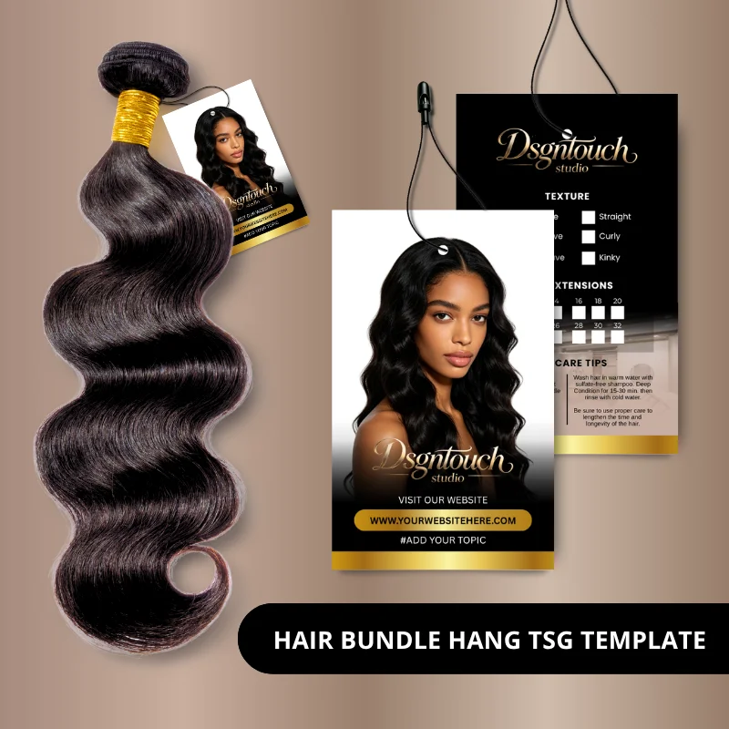 Custom Hair Extension Business Tag 300gsm Art Paper Matte Gloss Lamination Printing for Salon Beauty Supply Wholesale DsgnTouch