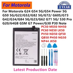PC60 MS50 Battery For Motorola Moto G24 G54 G7 Power G50 G23 G22 G52 G60S G20 G42 G34 G84 G23 G62 G71 G73 S30 Pro G30 P30 Note