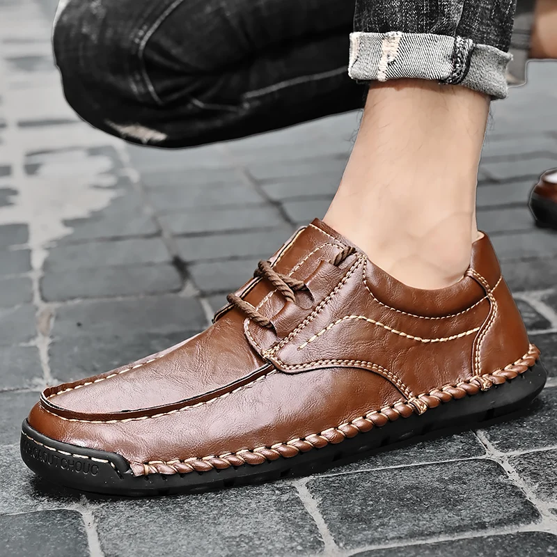 

Handmade men's leather shoes Luxury men's brand Daily office Driving Outdoor leisure walking gentlemen's Plus size shoes 38-48