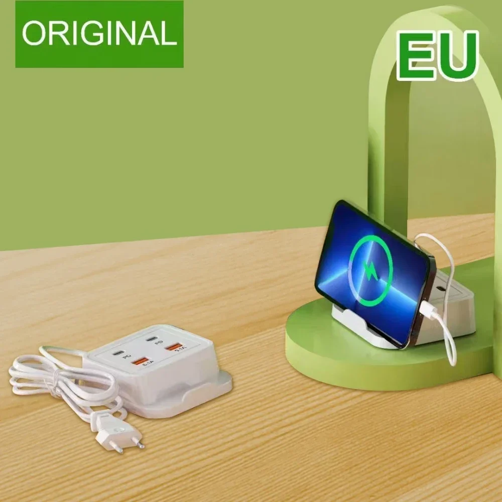4 منافذ نوع C قطاع الطاقة USB شحن سريع الجدار شاحن آيفون 15 سامسونج Xiaomi هواوي شاحن الهاتف محول الطاقة السريع