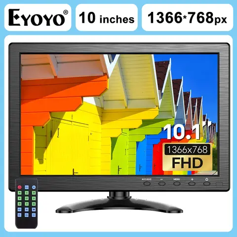 EYOYO Wall Mount 10 Inch HD Security Monitor Support Remote Control Desktop LCD Monitor With HDMI VGA AV BNC USB Input For CCTV