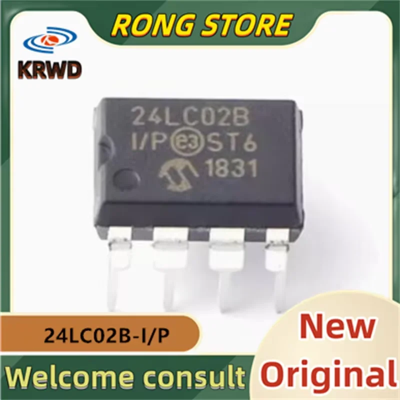 

10 шт. 24LC02B-I/P новый и оригинальный чип IC DIP-8 24LC02B-I 24LC02B 24LC02