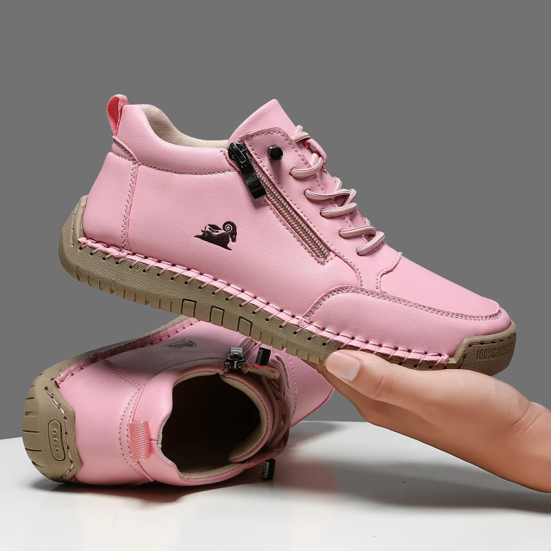 Women's Sneakers Handmade Leather Casual Shoes Outdoor Soft Sports Shoes for Men Classic Anti-slip Leather Shoe Zapatos De Mujer view 3