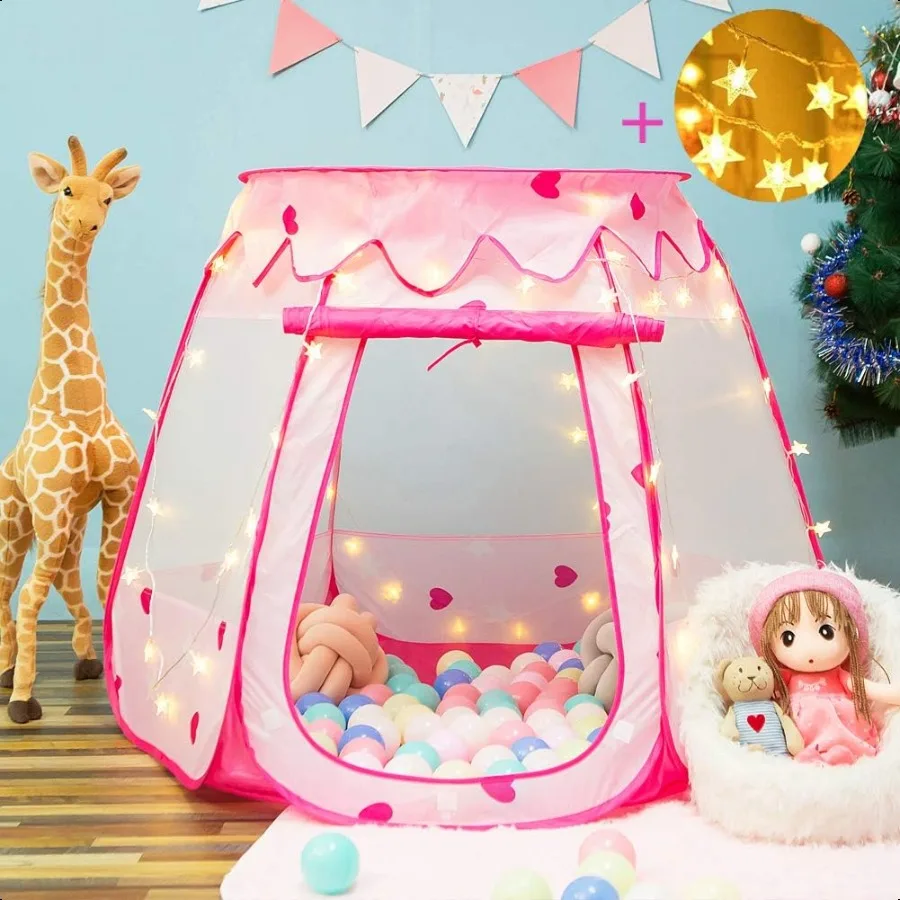 

Pop Up Princ Tent with Star Light Toys for 1 2 3 Year Old Girl Birthday Gift Ball Pit for 1218 Months Baby Girl Toys Toddler Gi