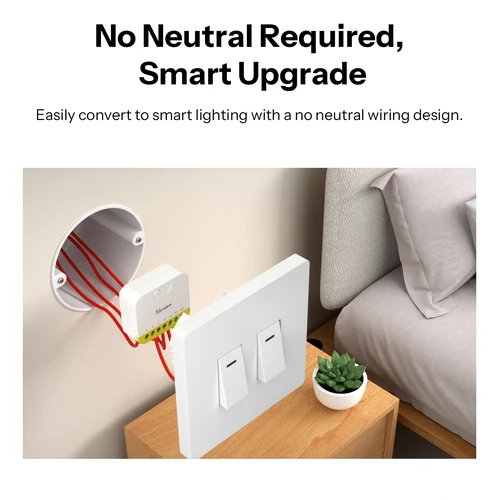 Imagen 2 del producto SONOFF MINI-ZB2GS-L Protocolo Zigbee No requiere neutro MINI DUO-L Interruptor inteligente Zigbee de 2 posiciones Control de doble canal con concentradores ZB