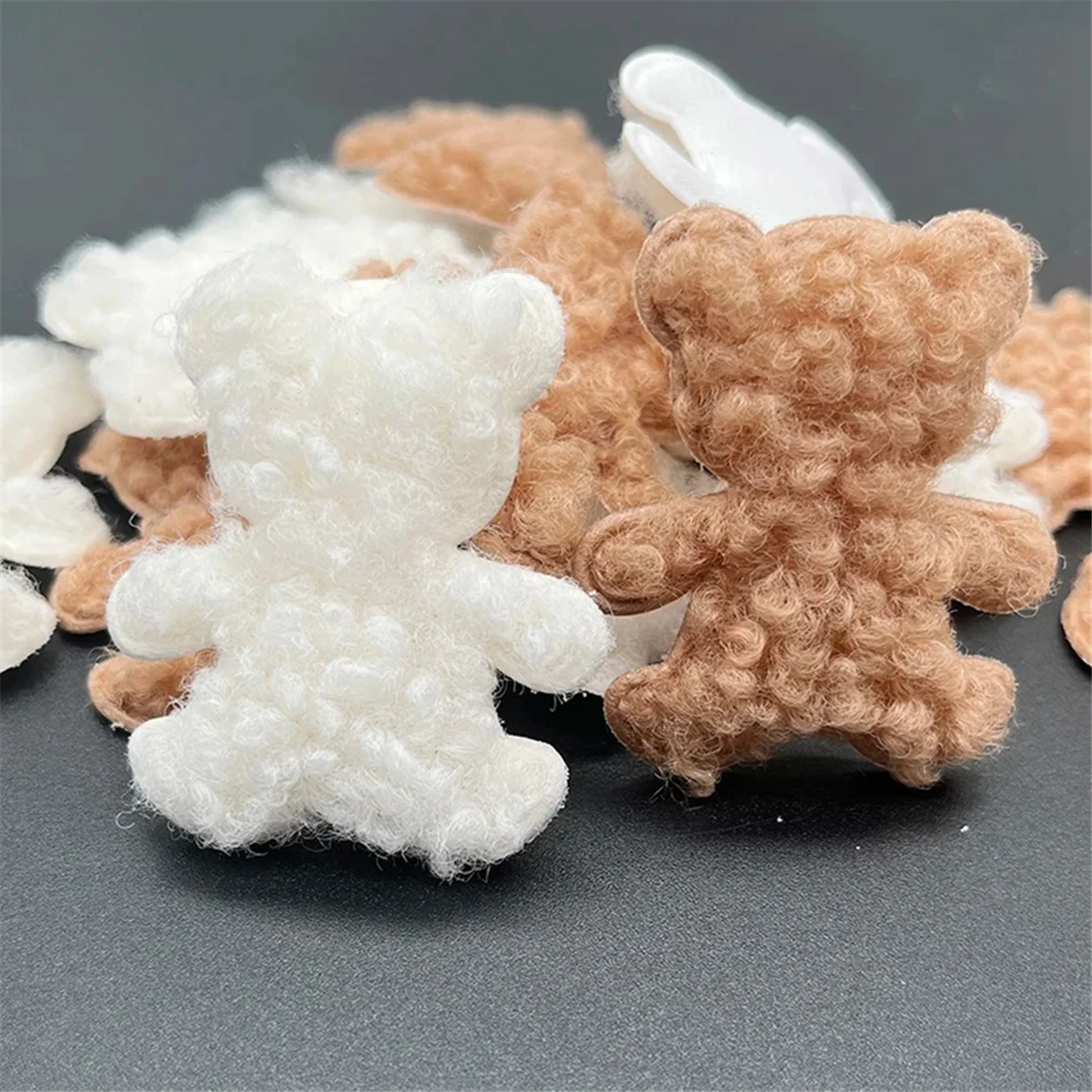 

RGBCX-HOME-50Pcs 50x55mm Teddy Plush Padded Bear Head Appliques for Clothes Hat
