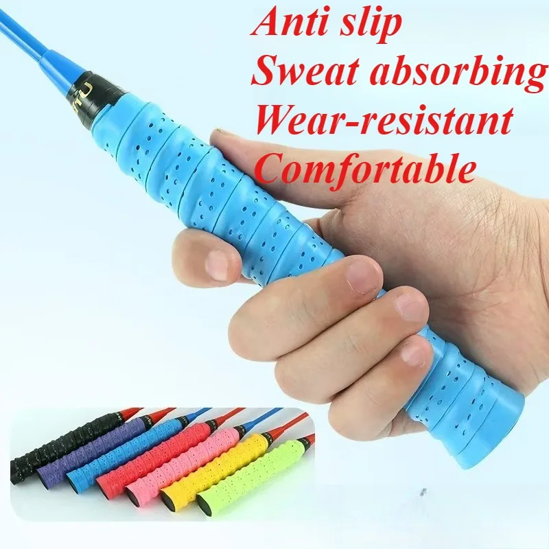 

Клей для рук для ракетки для бадминтона, перфорированный противоскользящий дышащий клей для рук с килем, клей для теннисной ракетки, ручка удочки, намоточная лента