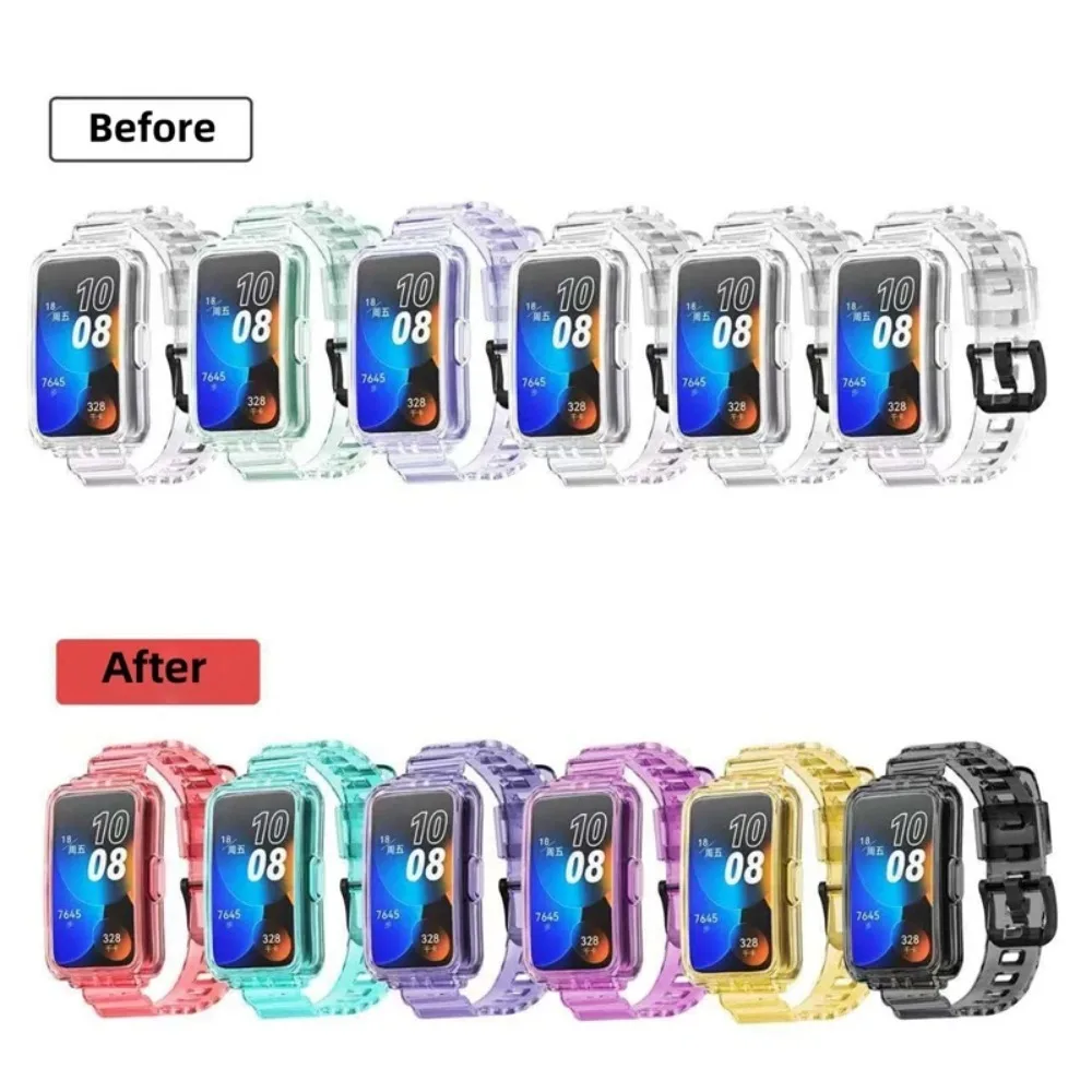 Huaweiバンド用の調節可能なストラップ,透明な色,調節可能な長さのバンド6/7/8/9