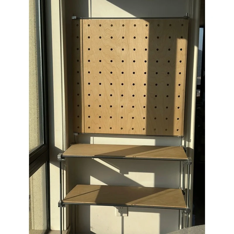 رف ثقب العمود البصري رف عرض منزلي من الفولاذ المقاوم للصدأ رف عرض بسيط لوحة المحيط رف عرض مزخرف #5