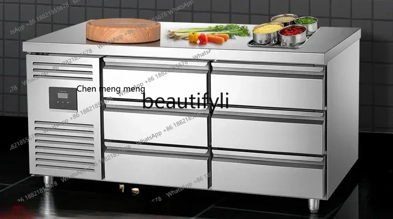 

FF YH Drawer type commercial freezer stainless steel refrigerator air-cooled kitchen fresh-keeping flat-cooled console