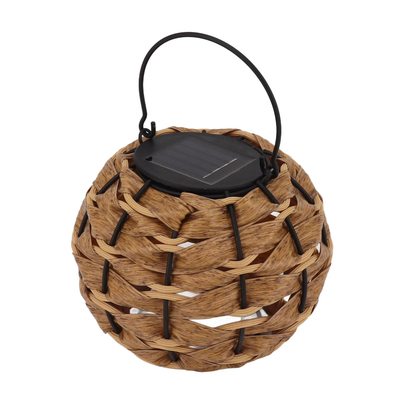 

Outdoor Solar Lantern LED Waterproof Hollowed Rattan Ball Solar Hanging Light With Handle For Christmas Decorations Garden Yard