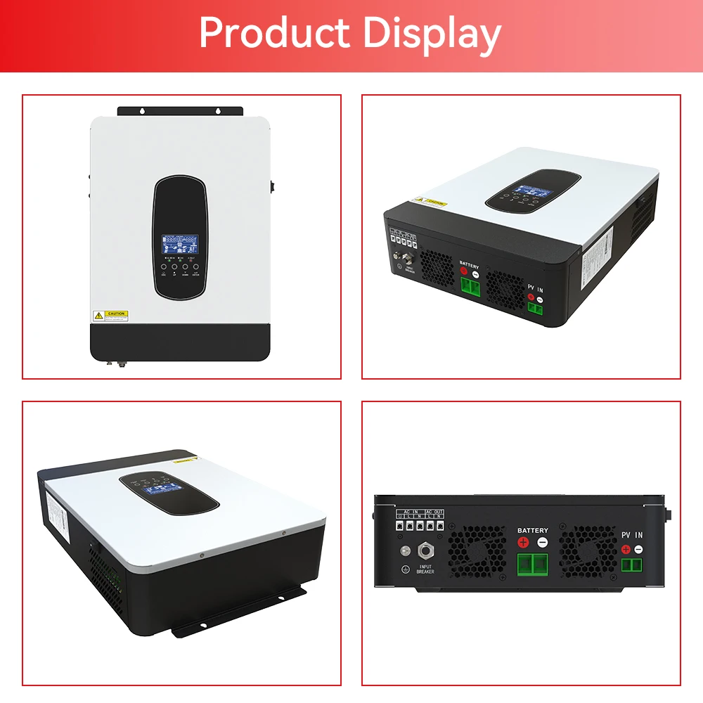 3000W Hybrid Solar Inverter 24V 220V Pure Sine Wave Inverter 3KW 1.8KW Built in MPPT 80A Solar Charger Controller Max PV 450VD