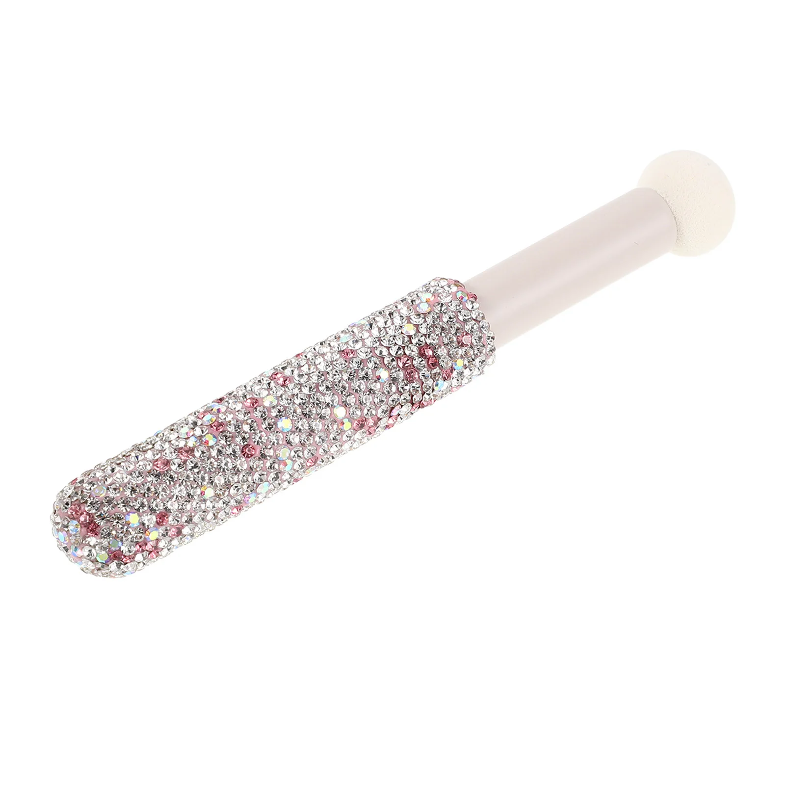 Brocha de maquillaje con mango de diamantes de imitación, esponja para corrector en polvo, herramienta de belleza de mezcla portátil, aplicador de esponja para base