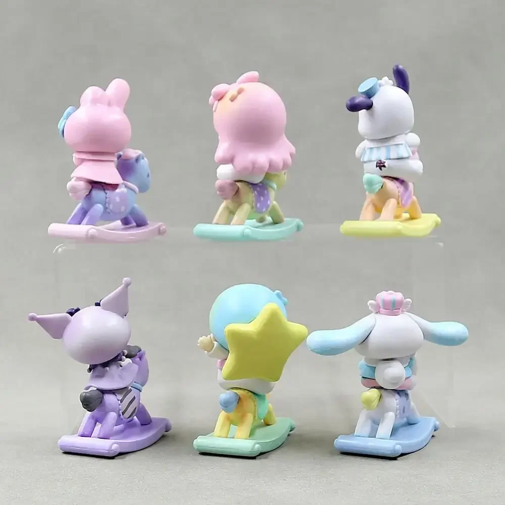 Sanrio ฟิกเกอร์ My Melody 10cm, ตัวการ์ตูนน่ารักๆ Cinnamoroll Kuromi Hello Kitty คอลเลกชันของเล่นสำหรับเด็ก