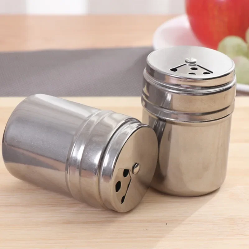 Stainless Steel Twist Lid Spice Shaker Salt Sugar Pepper Pepper Shaker Multipurpose Kitchen Tools Spice Organizer Salt Shaker