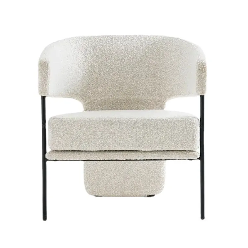 

Light luxury dining Small apartment household back Creative designer Modern simple lamb wool casual chair