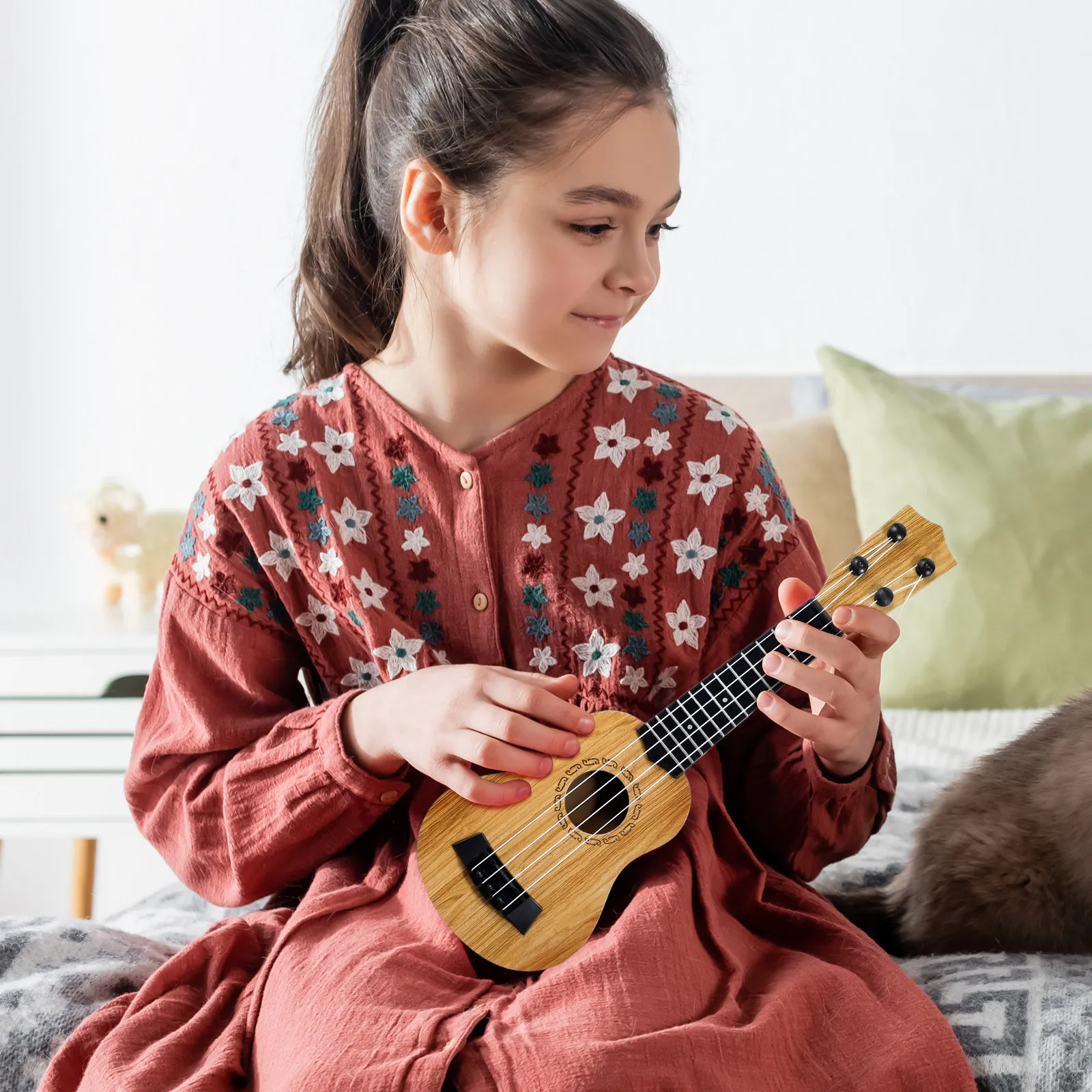 1Pcs Plastic Ukulele 38Cm Assorted Color Professional Starter Mini Instrument for Beginners Kids Musical Gift Guitar