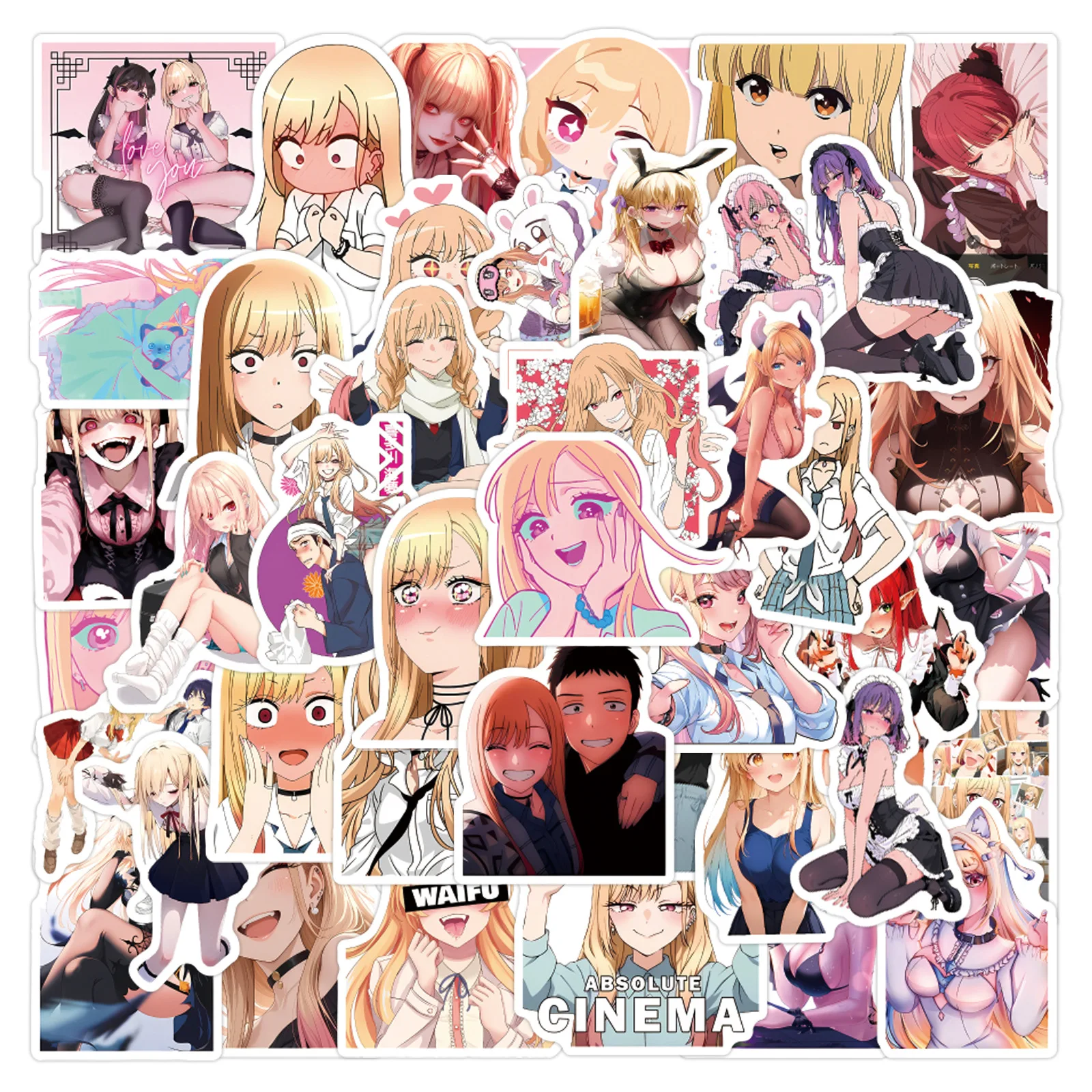 

55PCS Anime My Dress-Up Darling Stickers DIY Stickers Scrapbooking Phone Luggage Skateboard Waterproof Decals Kkids Gifts